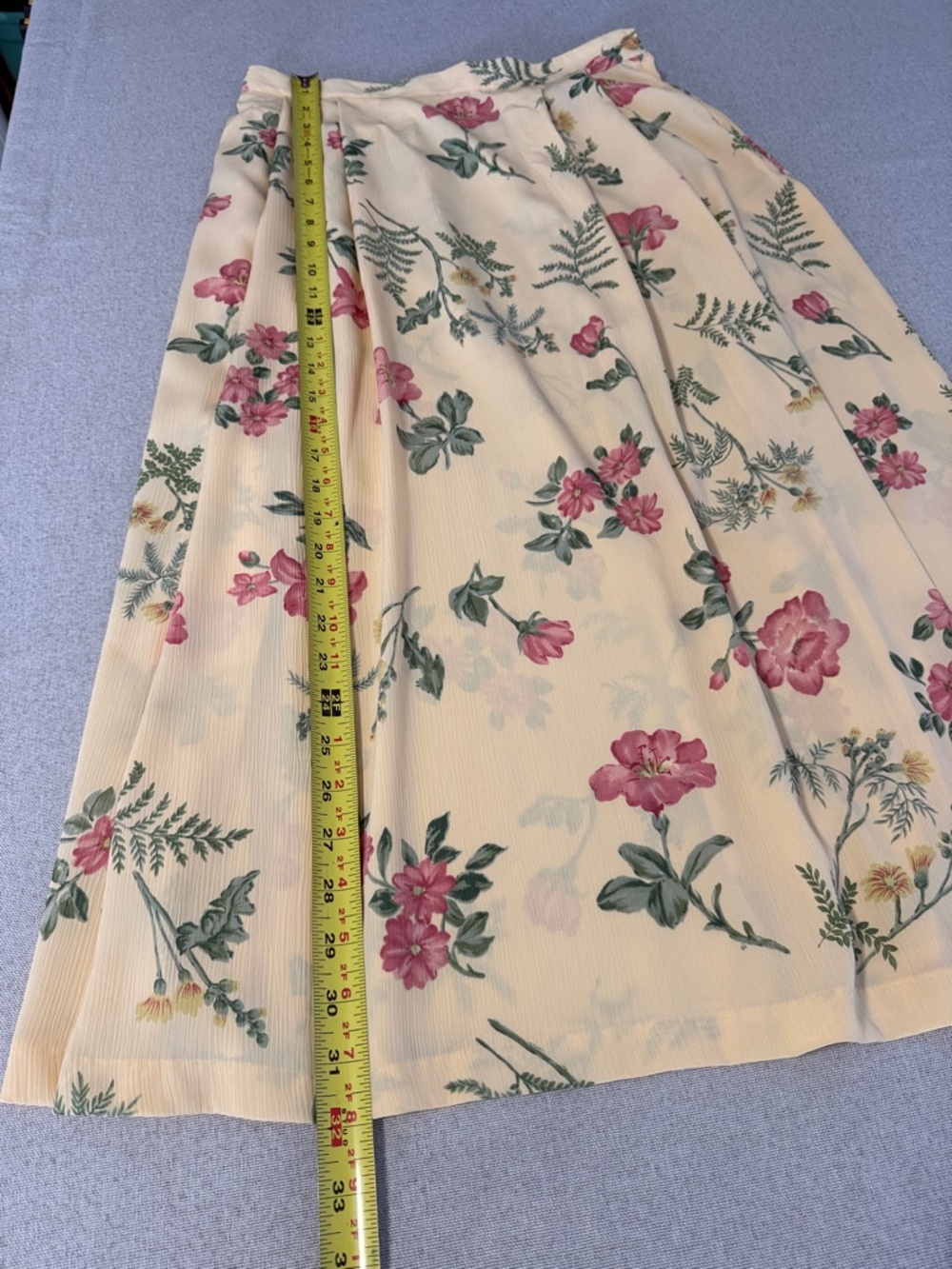 Alfred Dunner Yellow Floral Midi Skirt with Pink & Green Print SZ10 - Picture 8 of 13